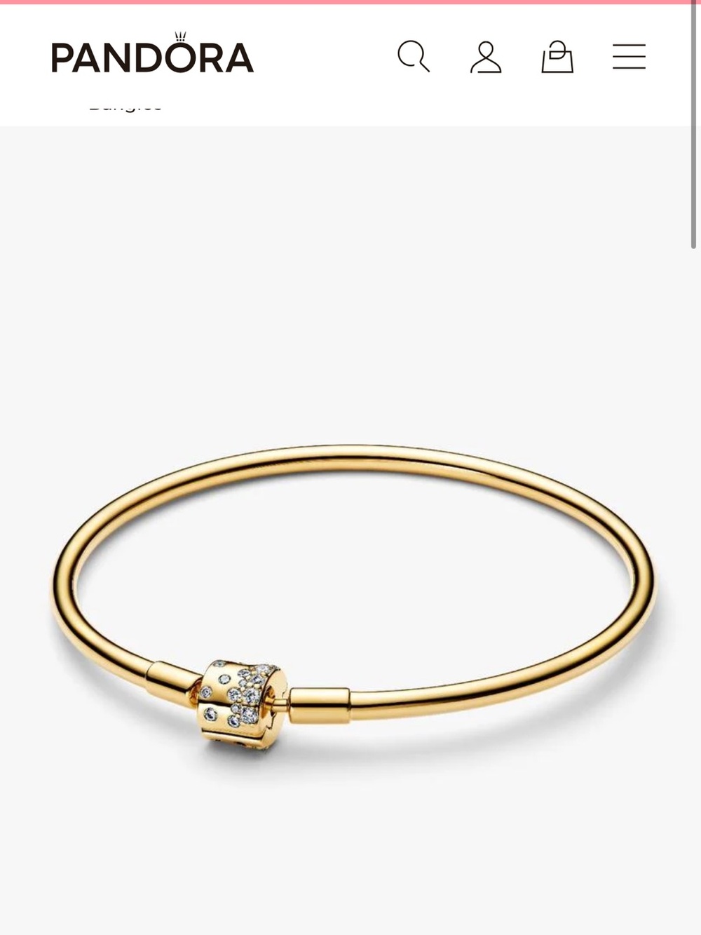 Sparkling Barrel Clasp Bangle 14k gold plating